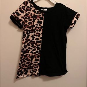 Baby girls two toned cheetah dress